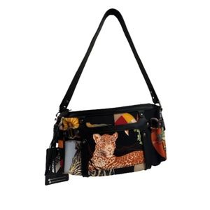 Vintage Salvatore Ferragamo Leather & Canvas Handbag